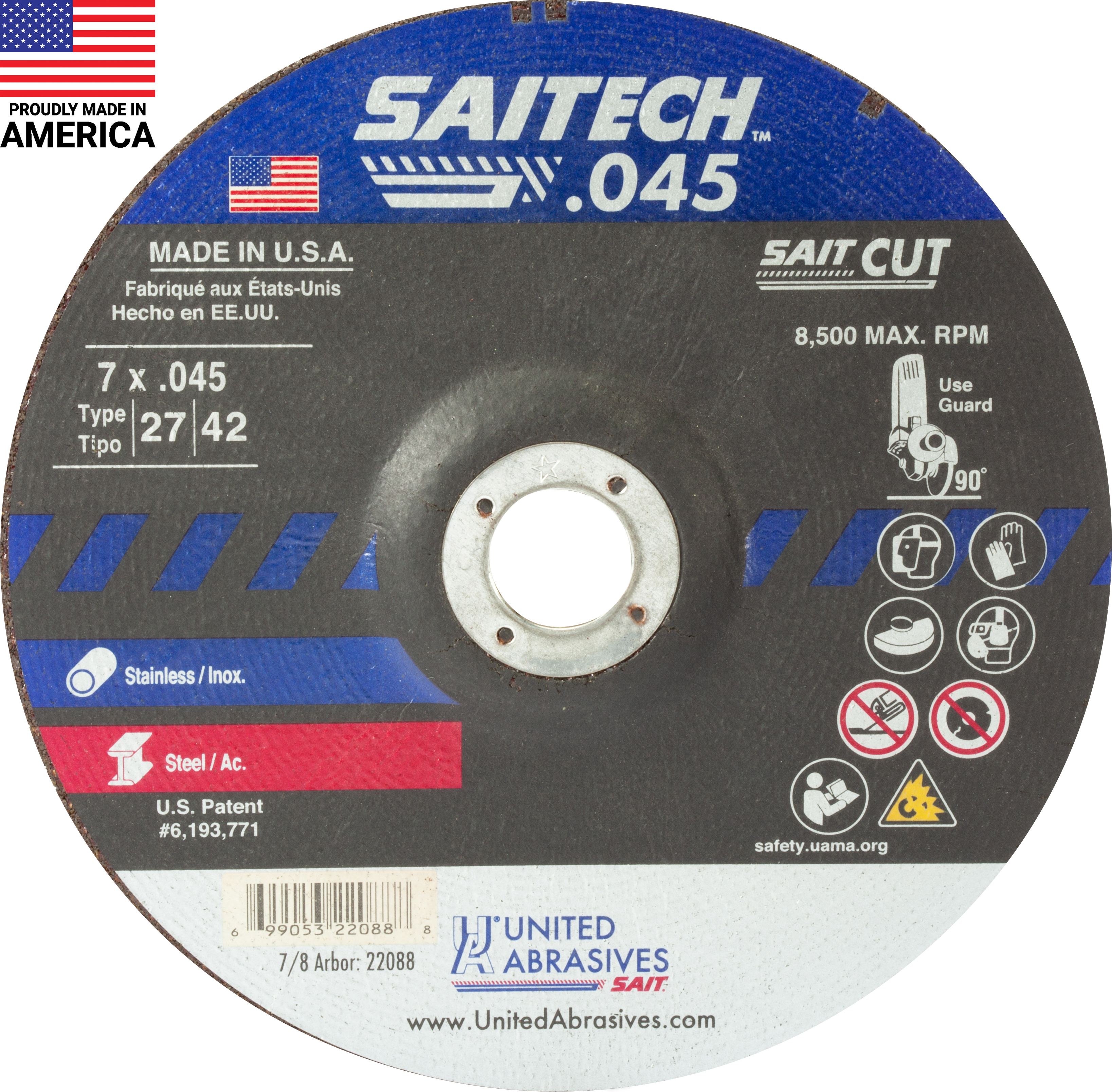 DT 7 X .045 X 7/8 SAITECH - Cutting Wheels